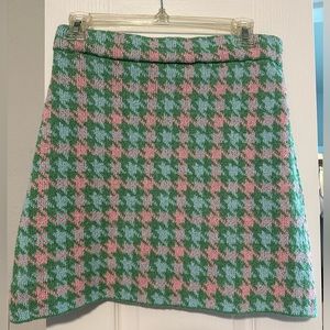 Zara houndstooth knit skirt